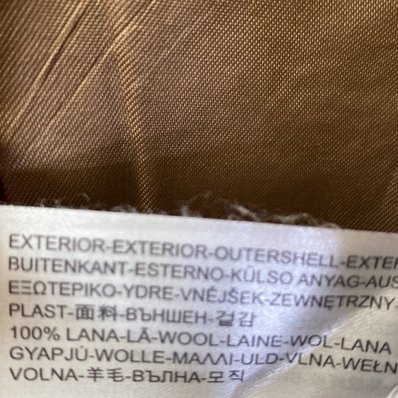 Massimo Dutti Olive Green Brown Tweed Wool Blazer Size 4 - Picture 13 of 14